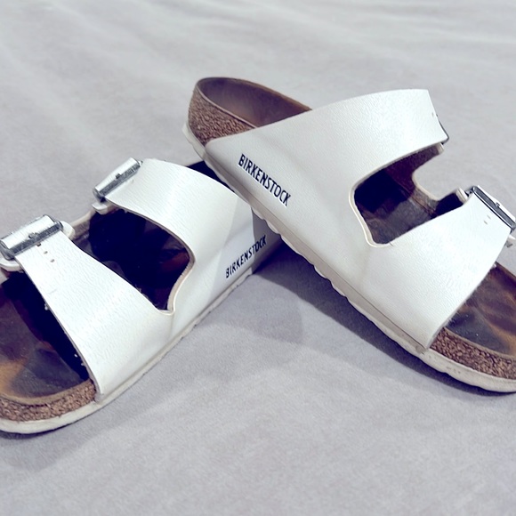 Birkenstock white leather sandals, size 36 - Picture 1 of 6